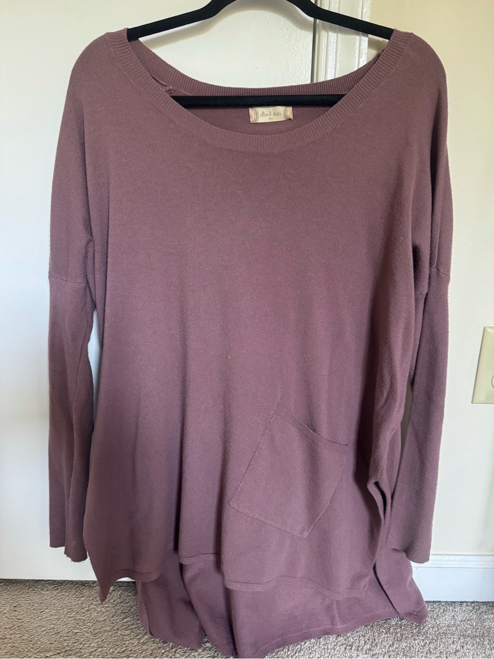 Altar'd State Mauve Long Sleeve Knit Tunic